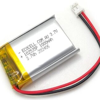 LiPo Battery 1000mAh 3.7V 102535, Polymer Lithium Ion