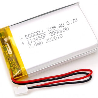 LiPo Battery 2000mAh 3.7V 113450, Polymer Lithium Ion