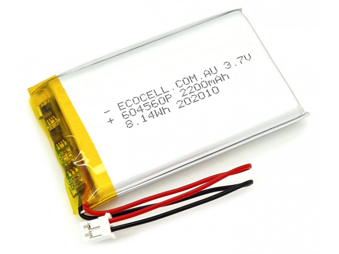 LiPo Battery 2200mAh 3.7V 604560, Polymer Lithium Ion