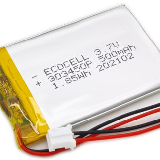 LiPo Battery 500mAh 3.7V 303450, Polymer Lithium Ion