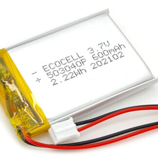 LiPo Battery 600mAh 3.7V 503040, Polymer Lithium Ion