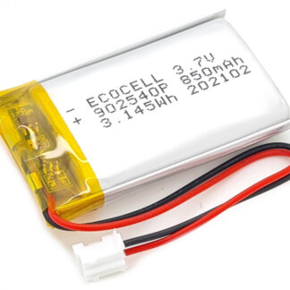 LiPo Battery 850mAh 3.7V 902540, Polymer Lithium Ion