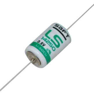 3.6V 1/2 AA Lithium Battery 1.2Ah, Axial Wires Leads, Saft LS14250 CNA