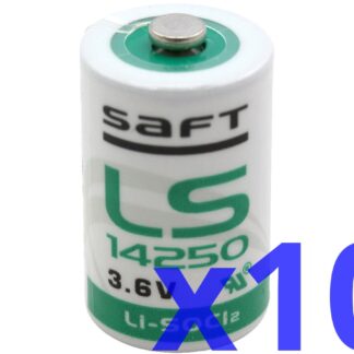 10x Saft LS14250 Lithium Primary Battery, 3.6V, 1/2 AA